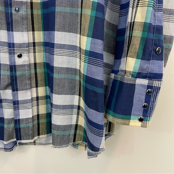 Vintage Panhandle Slim Plaid Shirt Mens 17-34 Large Snap Front Western Rodeo USA - Picture 6 of 10